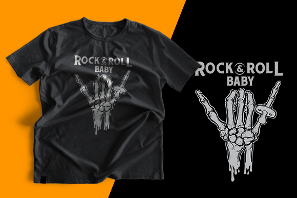 T-shirt Design - Rock Roll Baby: Integrating Vector Assets into Your Creative Workflow